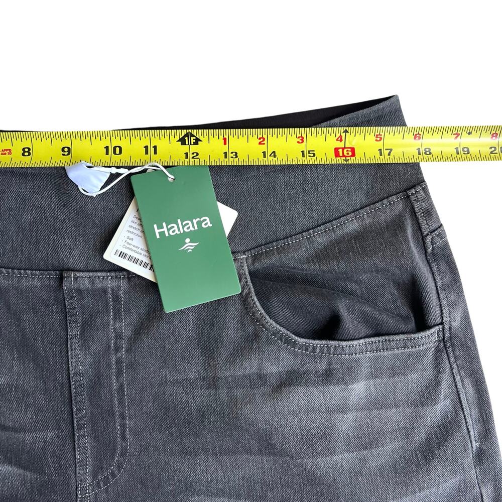 Halara Flex Denim Wide Leg Jeans Gray Distressed TikTok Viral Athleisure XL - Picture 5 of 13